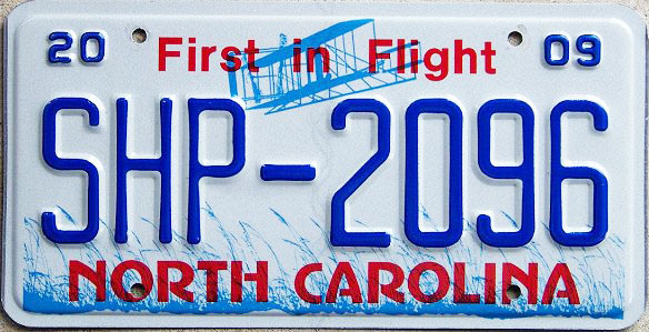 North Carolina police license plate image