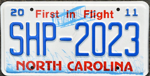 North Carolina police license plate image