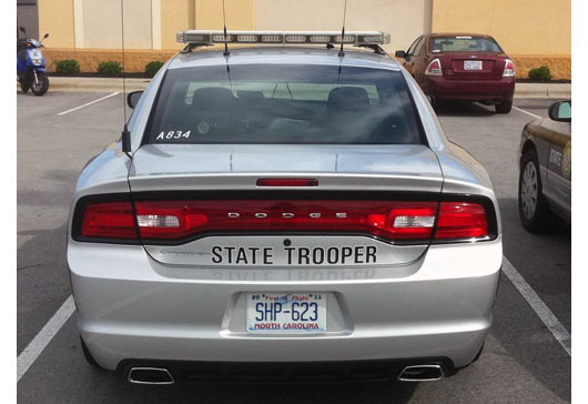 North Carolina police license plate image