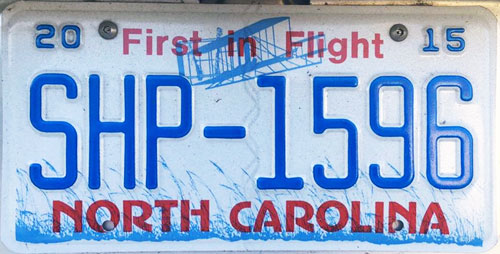 North Carolina police license plate image