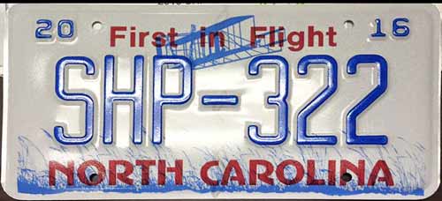 North Carolina police license plate image