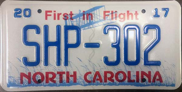 North Carolina police license plate image