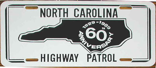 North Carolina police license plate image