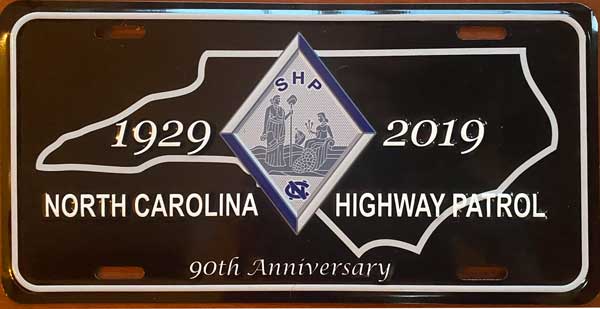 North Carolina police license plate image