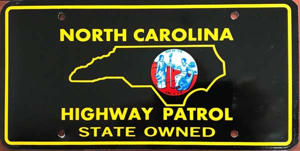 North Carolina police license plate image