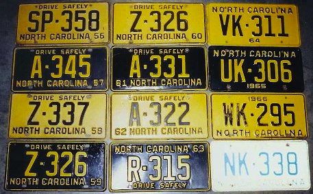 North Carolina police license plate image