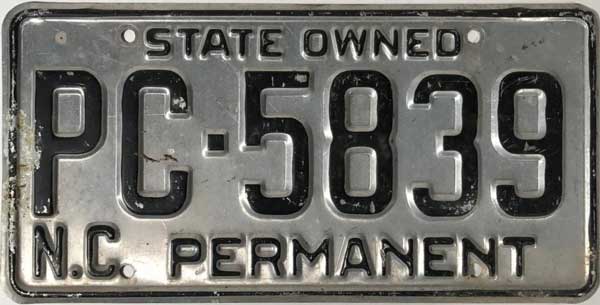 North Carolina police license plate image