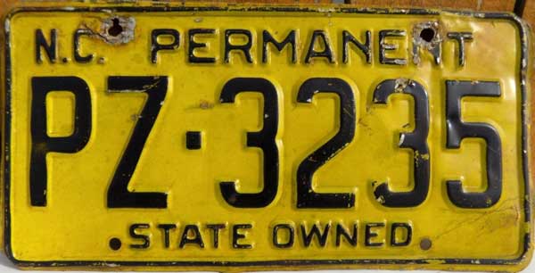 North Carolina police license plate image