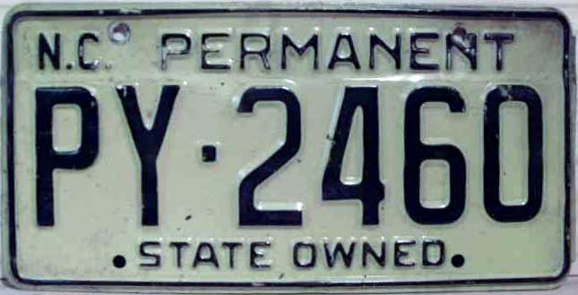 North Carolina police license plate image