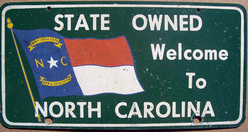 North Carolina police license plate image