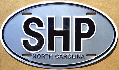 North Carolina police license plate image