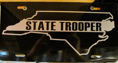 North Carolina police license plate image