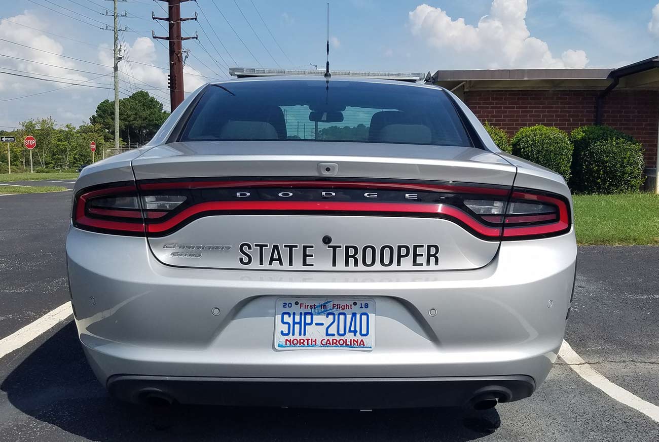 North Carolina police license plate image