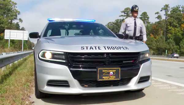 North Carolina police license plate image