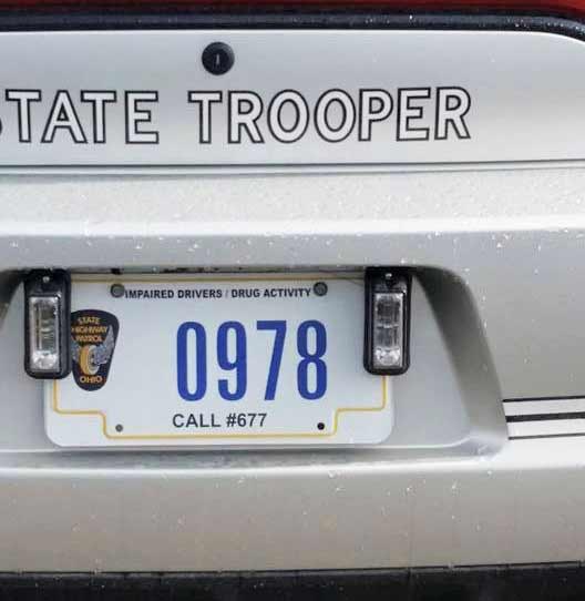 Ohio police license plate