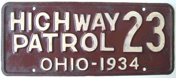 Ohio police license plate