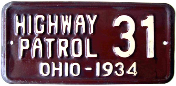 Ohio police license plate