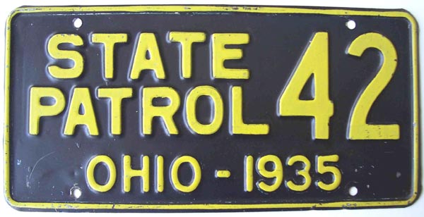 Ohio police license plate