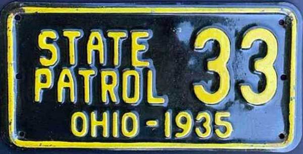 Ohio police license plate