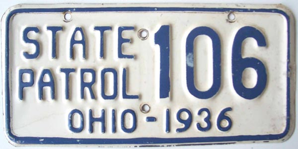 Ohio police license plate