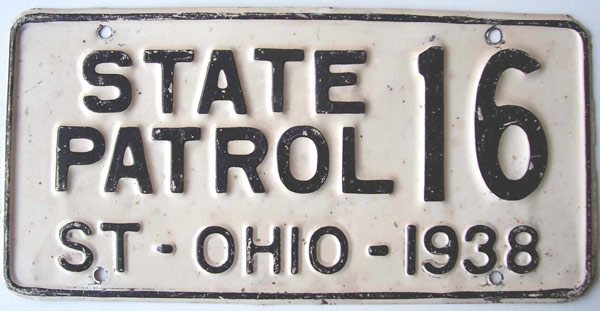 Ohio police license plate