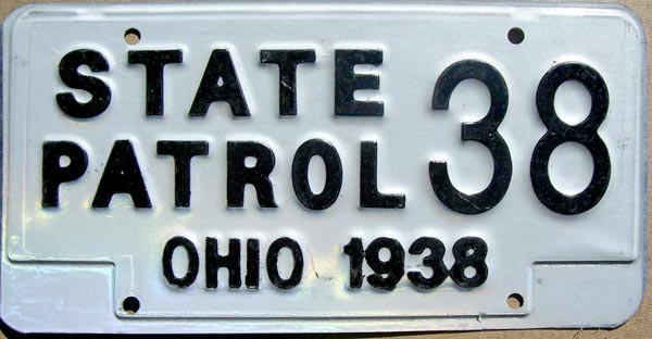 Ohio police license plate