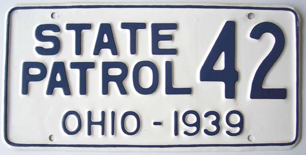 Ohio police license plate