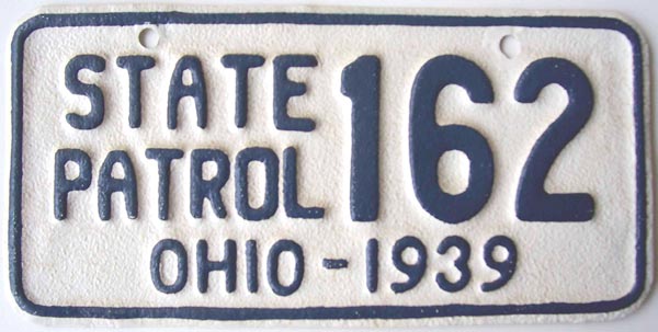 Ohio police license plate