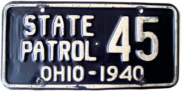 Ohio police license plate