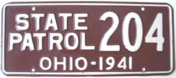 Ohio police license plate