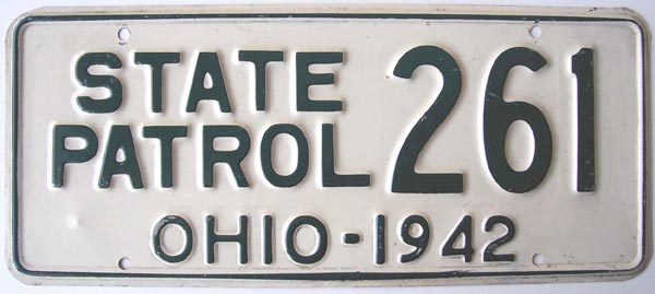 Ohio police license plate