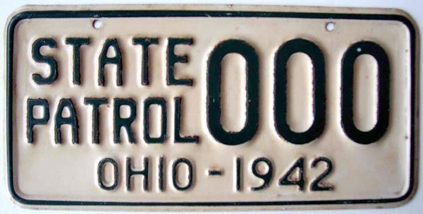 Ohio police license plate