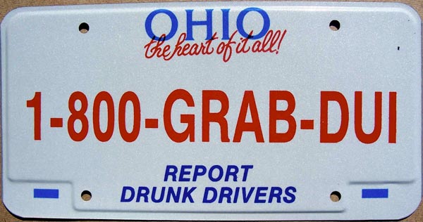 Ohio police license plate