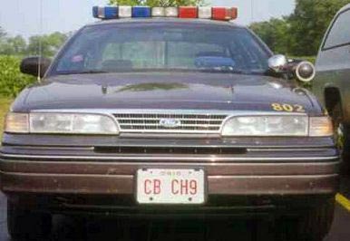 Ohio police license plate