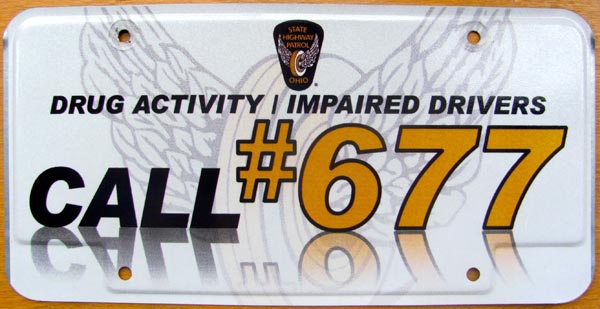 Ohio police license plate