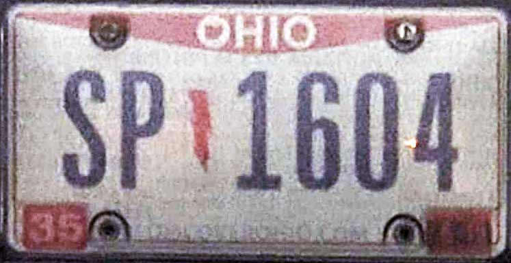 Ohio police license plate