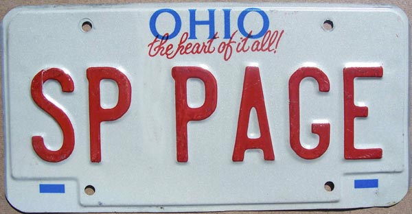 Ohio police license plate