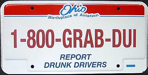 Ohio police license plate