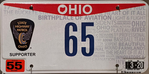 Ohio police license plate