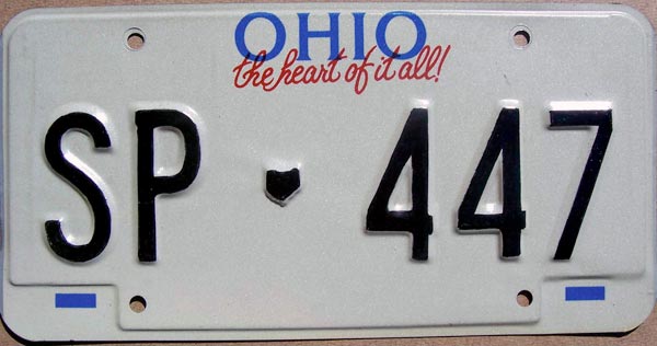 Ohio police license plate