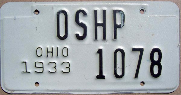 Ohio police license plate