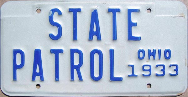 Ohio police license plate