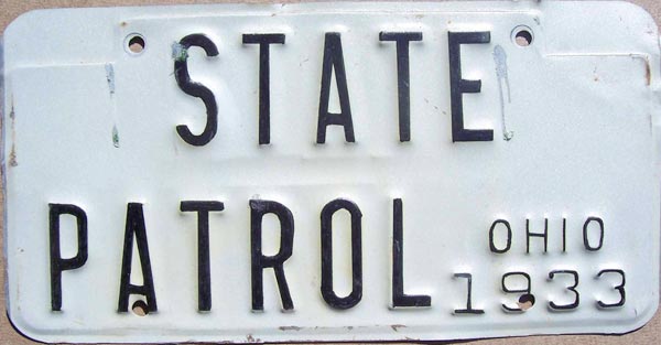 Ohio police license plate