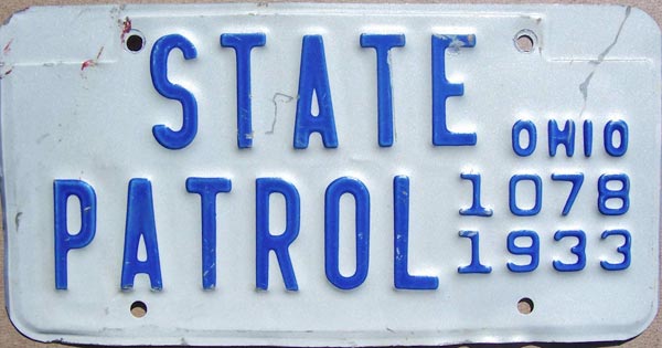 Ohio police license plate