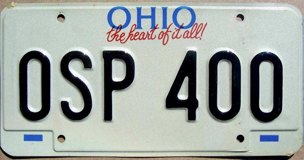 Ohio police license plate