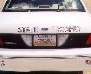 Ohio police license plate