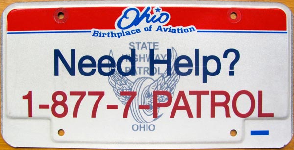 Ohio police license plate