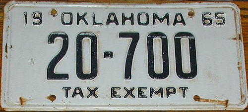 Oklahoma police license plate
