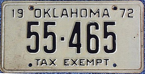 Oklahoma police license plate