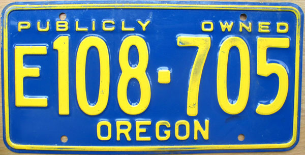 Oregon  police license plate image